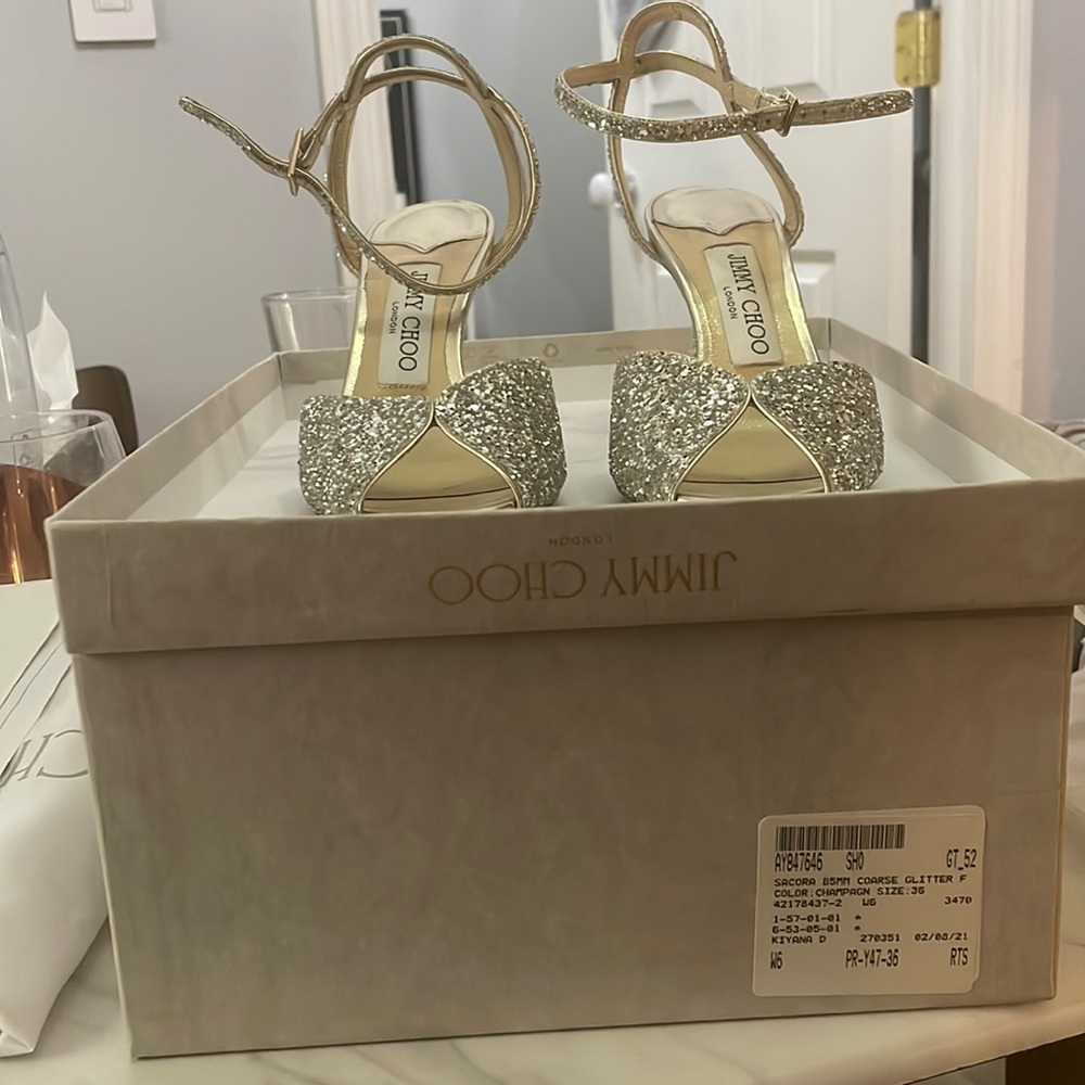 Jimmy Choo champagne glitter